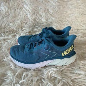 Hoka One One Women’s Size 8 B Arahi 5 Mosaic Blue/Luminary Green Running Shoes